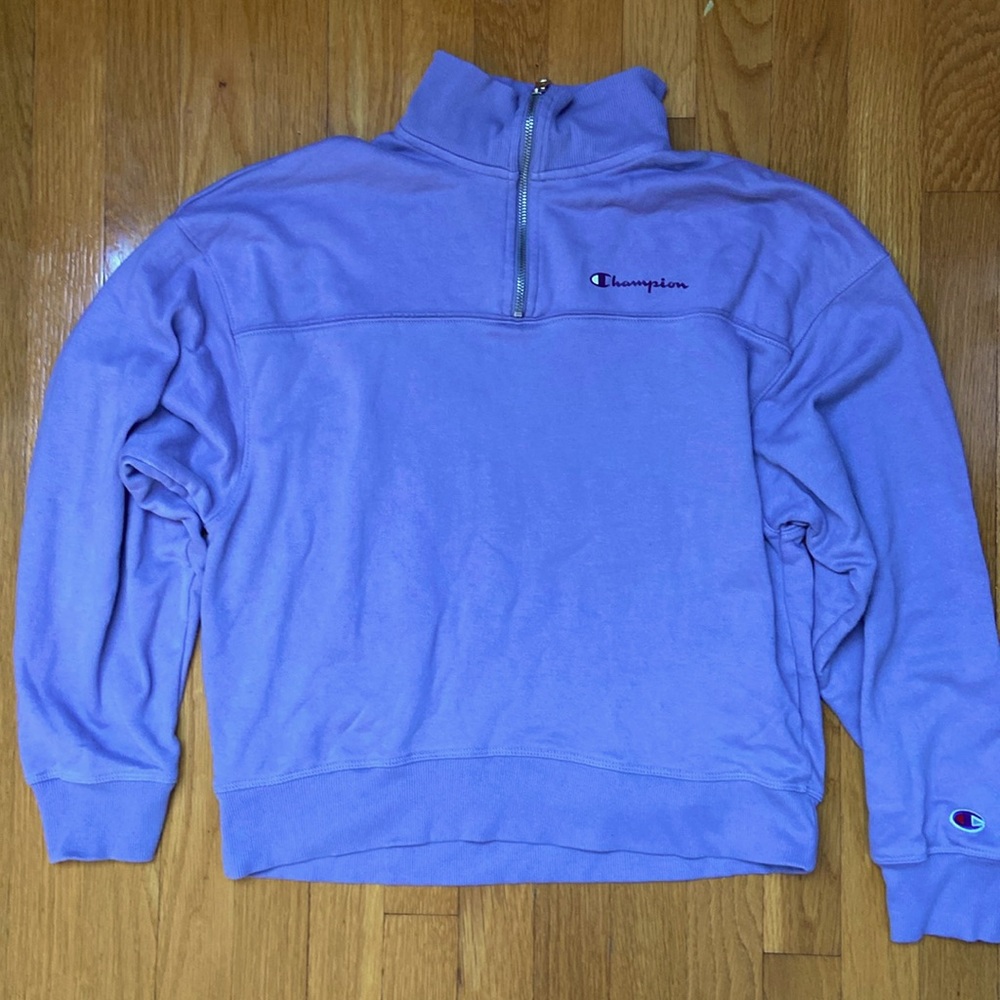 Champion Wonen’s Lavender Gray Zip-Up Sweatshirt